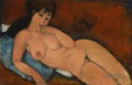 Akt auf einem blauen Kissen Amedeo Modigliani